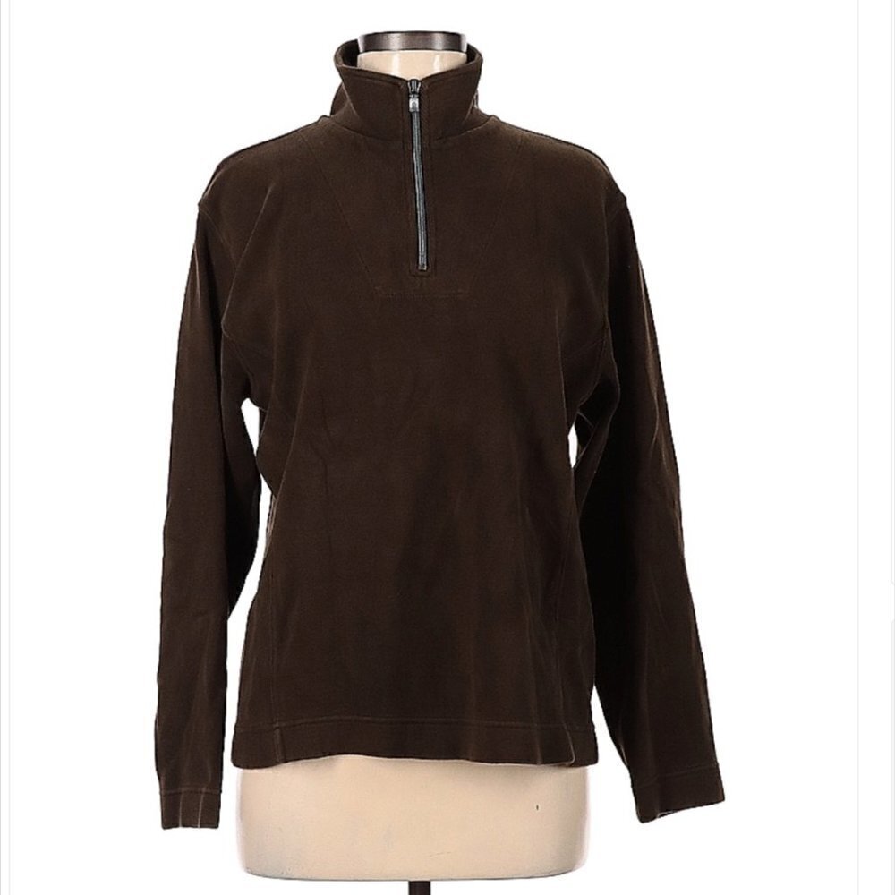 TOMMY Bahama Brown PullOver 3/4 Zip Jacket Size M